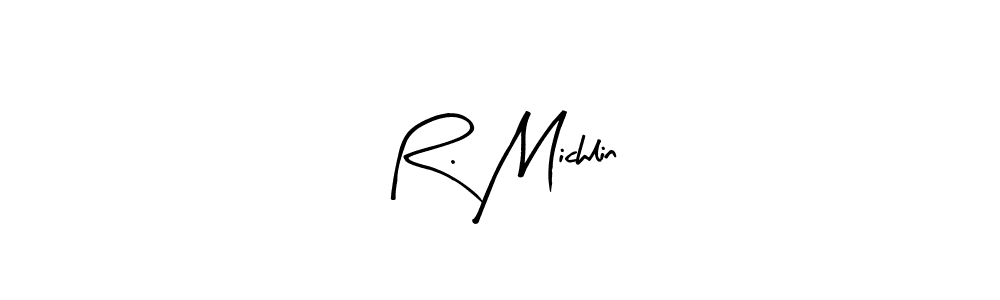 if you are searching for the best signature style for your name R. Michlin. so please give up your signature search. here we have designed multiple signature styles  using Arty Signature. R. Michlin signature style 8 images and pictures png