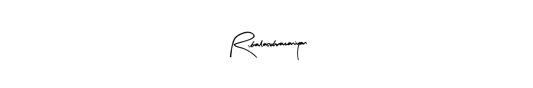 How to make R.balasubramaniyan name signature. Use Arty Signature style for creating short signs online. This is the latest handwritten sign. R.balasubramaniyan signature style 8 images and pictures png