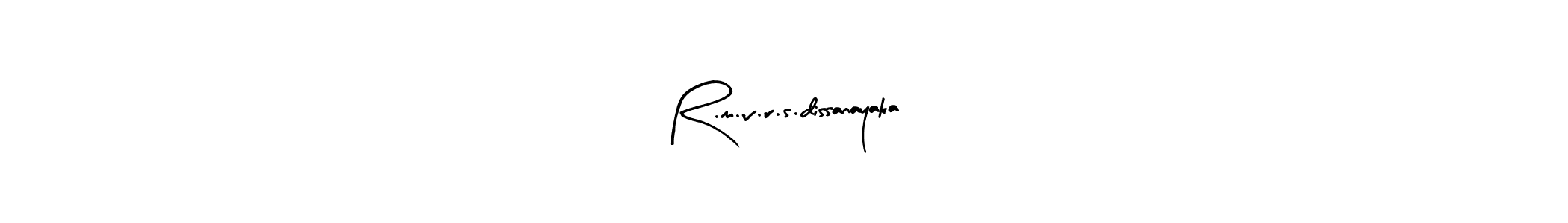 The best way (Arty Signature) to make a short signature is to pick only two or three words in your name. The name R.m.v.r.s.dissanayaka include a total of six letters. For converting this name. R.m.v.r.s.dissanayaka signature style 8 images and pictures png