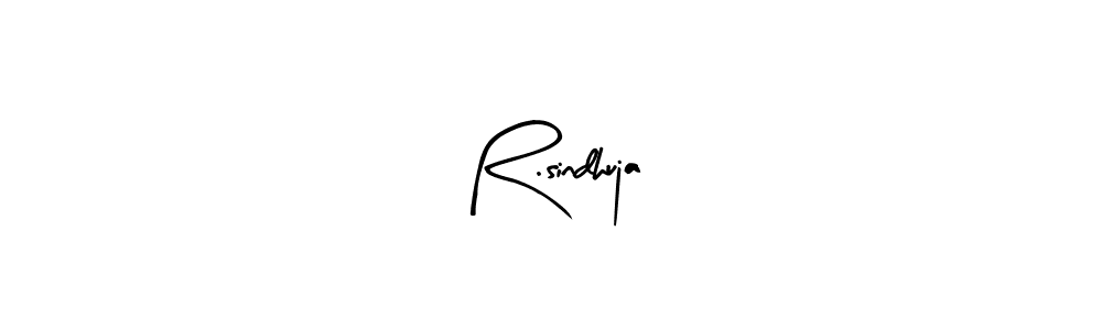 The best way (Arty Signature) to make a short signature is to pick only two or three words in your name. The name R.sindhuja include a total of six letters. For converting this name. R.sindhuja signature style 8 images and pictures png