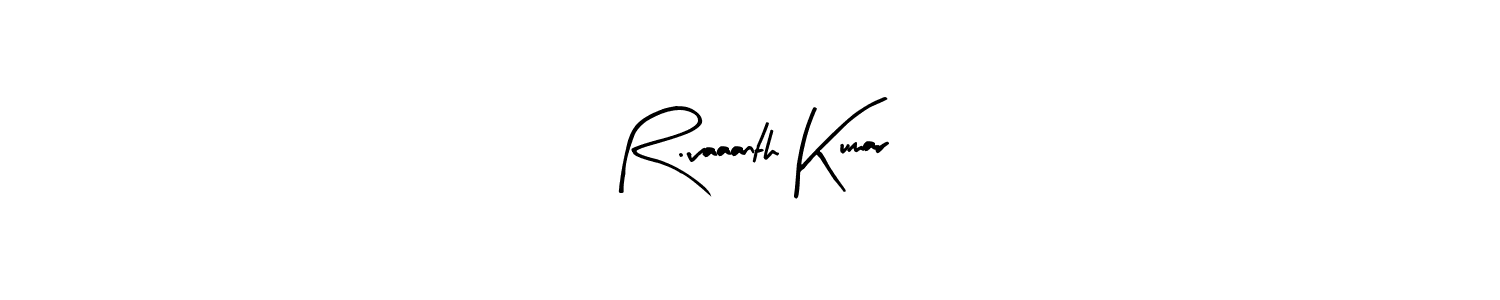 You should practise on your own different ways (Arty Signature) to write your name (R.vaaanth Kumar) in signature. don't let someone else do it for you. R.vaaanth Kumar signature style 8 images and pictures png