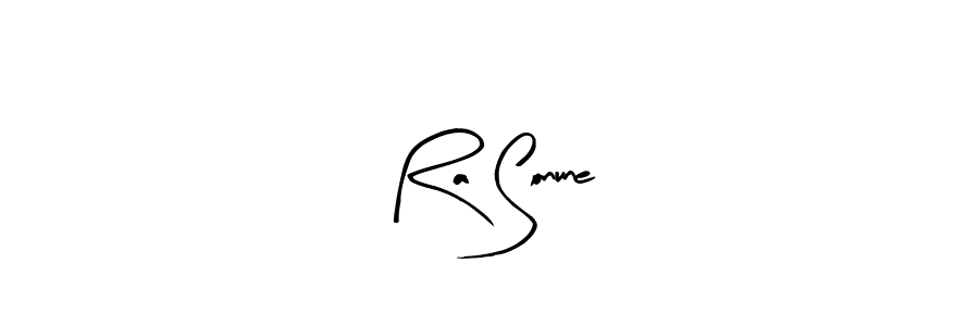 How to make Ra Sonune name signature. Use Arty Signature style for creating short signs online. This is the latest handwritten sign. Ra Sonune signature style 8 images and pictures png