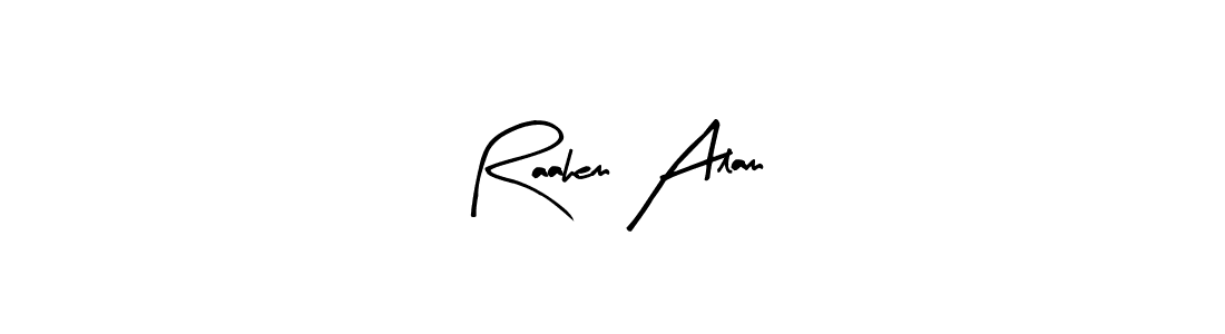 Arty Signature is a professional signature style that is perfect for those who want to add a touch of class to their signature. It is also a great choice for those who want to make their signature more unique. Get Raahem Alam name to fancy signature for free. Raahem Alam signature style 8 images and pictures png
