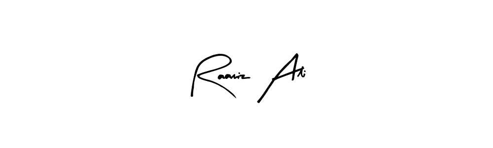 Use a signature maker to create a handwritten signature online. With this signature software, you can design (Arty Signature) your own signature for name Raamiz Ali. Raamiz Ali signature style 8 images and pictures png