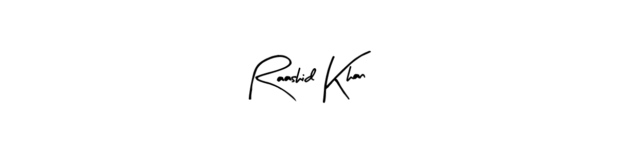 Make a beautiful signature design for name Raashid Khan. With this signature (Arty Signature) style, you can create a handwritten signature for free. Raashid Khan signature style 8 images and pictures png