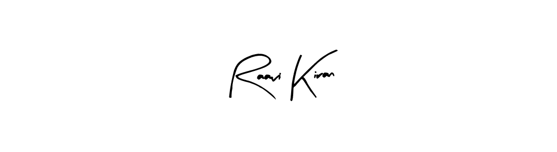 How to make Raavi Kiran name signature. Use Arty Signature style for creating short signs online. This is the latest handwritten sign. Raavi Kiran signature style 8 images and pictures png