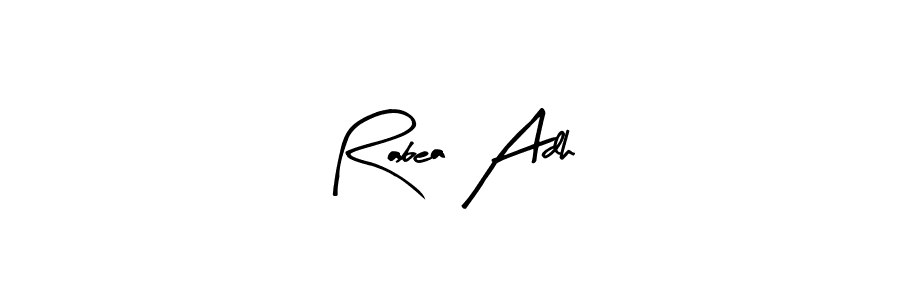 Similarly Arty Signature is the best handwritten signature design. Signature creator online .You can use it as an online autograph creator for name Rabea Adh. Rabea Adh signature style 8 images and pictures png