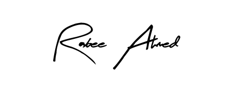 Create an unforgettable impression when signing with Rabee Ahmed name styled in Arty Signature typography. 100% free online generator. Rabee Ahmed signature style 8 images and pictures png