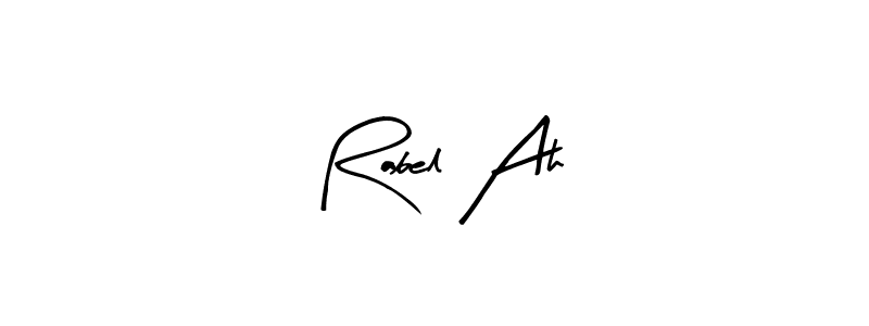How to make Rabel Ah name signature. Use Arty Signature style for creating short signs online. This is the latest handwritten sign. Rabel Ah signature style 8 images and pictures png
