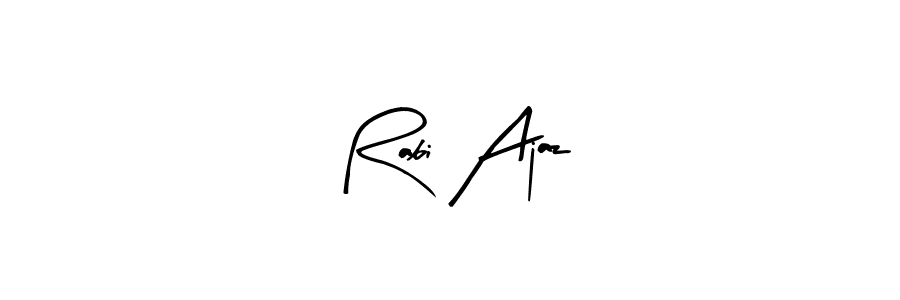 This is the best signature style for the Rabi Ajaz name. Also you like these signature font (Arty Signature). Mix name signature. Rabi Ajaz signature style 8 images and pictures png