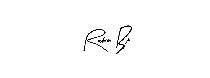 How to make Rabia Bp name signature. Use Arty Signature style for creating short signs online. This is the latest handwritten sign. Rabia Bp signature style 8 images and pictures png