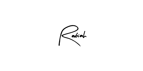 Use a signature maker to create a handwritten signature online. With this signature software, you can design (Arty Signature) your own signature for name Rabiah. Rabiah signature style 8 images and pictures png
