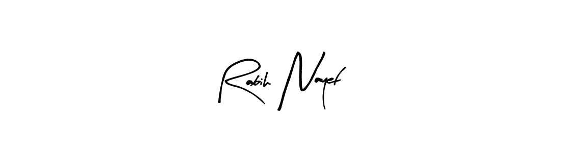 The best way (Arty Signature) to make a short signature is to pick only two or three words in your name. The name Rabih Nayef include a total of six letters. For converting this name. Rabih Nayef signature style 8 images and pictures png