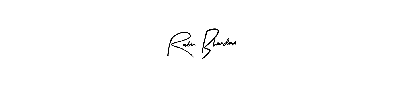 Create a beautiful signature design for name Rabin Bhandari. With this signature (Arty Signature) fonts, you can make a handwritten signature for free. Rabin Bhandari signature style 8 images and pictures png