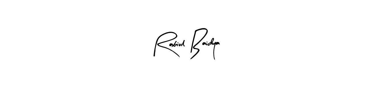 Similarly Arty Signature is the best handwritten signature design. Signature creator online .You can use it as an online autograph creator for name Rabiul Baidya. Rabiul Baidya signature style 8 images and pictures png