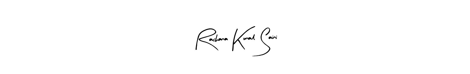 The best way (Arty Signature) to make a short signature is to pick only two or three words in your name. The name Rachana Kunal Saini include a total of six letters. For converting this name. Rachana Kunal Saini signature style 8 images and pictures png