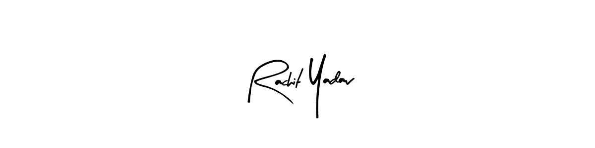 The best way (Arty Signature) to make a short signature is to pick only two or three words in your name. The name Rachit Yadav include a total of six letters. For converting this name. Rachit Yadav signature style 8 images and pictures png