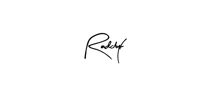 Similarly Arty Signature is the best handwritten signature design. Signature creator online .You can use it as an online autograph creator for name Radclyf. Radclyf signature style 8 images and pictures png