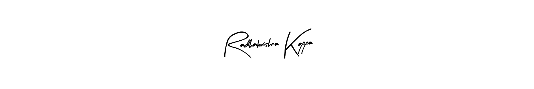 Similarly Arty Signature is the best handwritten signature design. Signature creator online .You can use it as an online autograph creator for name Radhakrishna Koppa. Radhakrishna Koppa signature style 8 images and pictures png