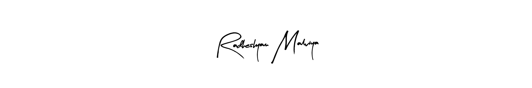 Design your own signature with our free online signature maker. With this signature software, you can create a handwritten (Arty Signature) signature for name Radheshyam Malviya. Radheshyam Malviya signature style 8 images and pictures png