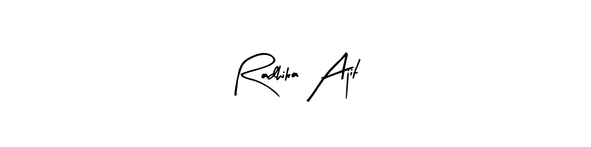 Also we have Radhika Ajit name is the best signature style. Create professional handwritten signature collection using Arty Signature autograph style. Radhika Ajit signature style 8 images and pictures png