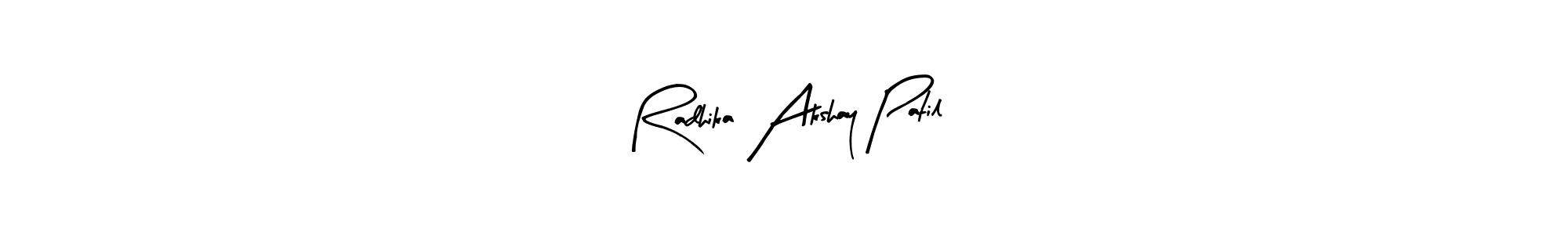 The best way (Arty Signature) to make a short signature is to pick only two or three words in your name. The name Radhika Akshay Patil include a total of six letters. For converting this name. Radhika Akshay Patil signature style 8 images and pictures png