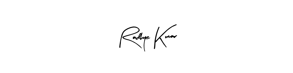 How to make Radhye Kumar name signature. Use Arty Signature style for creating short signs online. This is the latest handwritten sign. Radhye Kumar signature style 8 images and pictures png