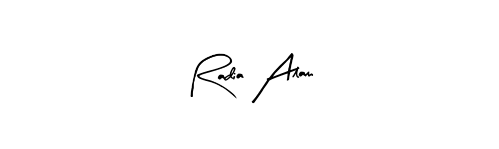 Arty Signature is a professional signature style that is perfect for those who want to add a touch of class to their signature. It is also a great choice for those who want to make their signature more unique. Get Radia Alam name to fancy signature for free. Radia Alam signature style 8 images and pictures png