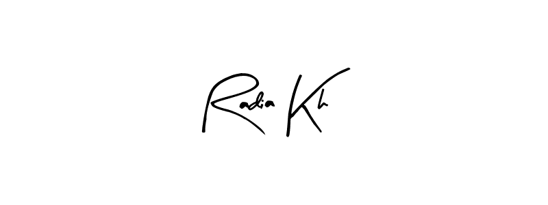 How to make Radia Kh name signature. Use Arty Signature style for creating short signs online. This is the latest handwritten sign. Radia Kh signature style 8 images and pictures png