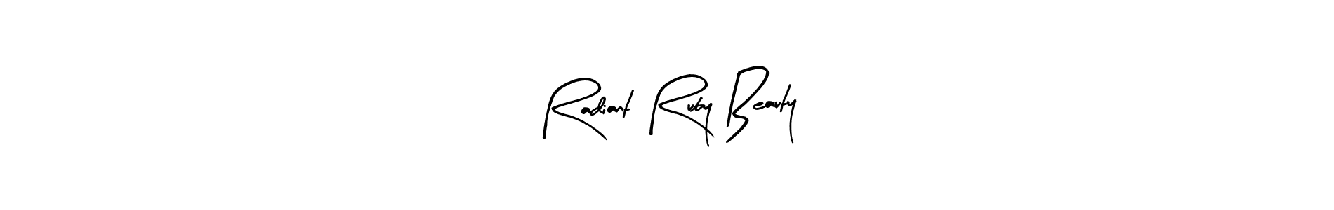 Arty Signature is a professional signature style that is perfect for those who want to add a touch of class to their signature. It is also a great choice for those who want to make their signature more unique. Get Radiant Ruby Beauty name to fancy signature for free. Radiant Ruby Beauty signature style 8 images and pictures png