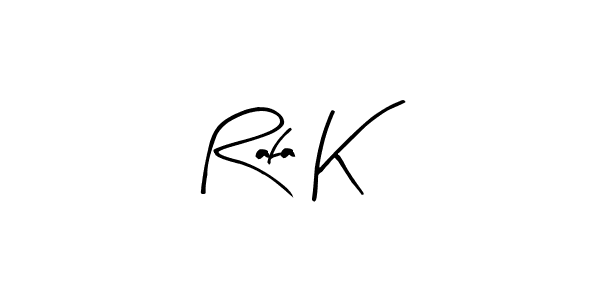 The best way (Arty Signature) to make a short signature is to pick only two or three words in your name. The name Rafa K include a total of six letters. For converting this name. Rafa K signature style 8 images and pictures png