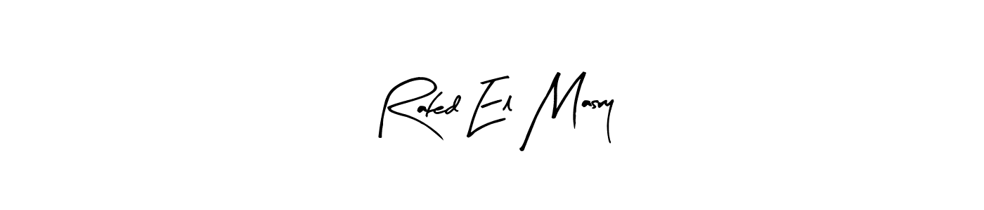 Use a signature maker to create a handwritten signature online. With this signature software, you can design (Arty Signature) your own signature for name Rafed El Masry. Rafed El Masry signature style 8 images and pictures png