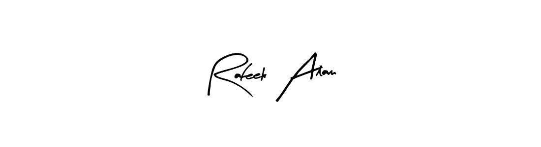 Make a beautiful signature design for name Rafeek Alam. With this signature (Arty Signature) style, you can create a handwritten signature for free. Rafeek Alam signature style 8 images and pictures png