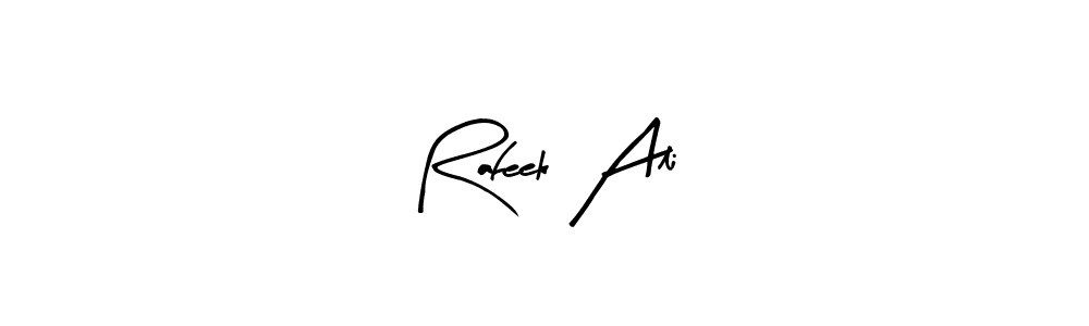 You can use this online signature creator to create a handwritten signature for the name Rafeek Ali. This is the best online autograph maker. Rafeek Ali signature style 8 images and pictures png