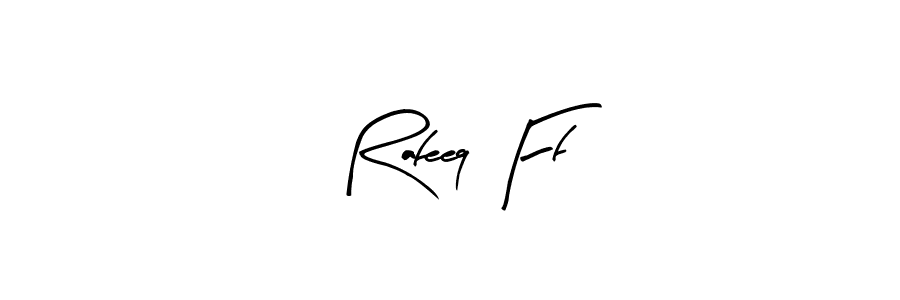 The best way (Arty Signature) to make a short signature is to pick only two or three words in your name. The name Rafeeq Ff include a total of six letters. For converting this name. Rafeeq Ff signature style 8 images and pictures png