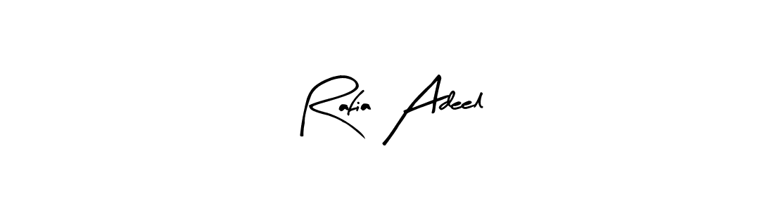 Rafia Adeel stylish signature style. Best Handwritten Sign (Arty Signature) for my name. Handwritten Signature Collection Ideas for my name Rafia Adeel. Rafia Adeel signature style 8 images and pictures png