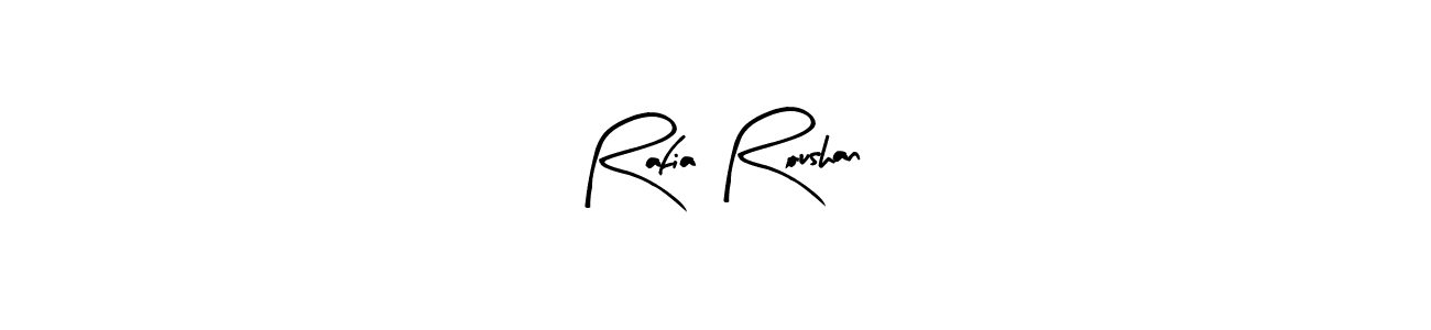 Make a beautiful signature design for name Rafia Roushan. With this signature (Arty Signature) style, you can create a handwritten signature for free. Rafia Roushan signature style 8 images and pictures png