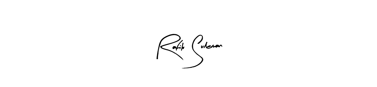 This is the best signature style for the Rafik Suleman name. Also you like these signature font (Arty Signature). Mix name signature. Rafik Suleman signature style 8 images and pictures png