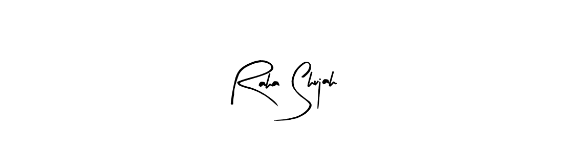 You should practise on your own different ways (Arty Signature) to write your name (Raha Shujah) in signature. don't let someone else do it for you. Raha Shujah signature style 8 images and pictures png