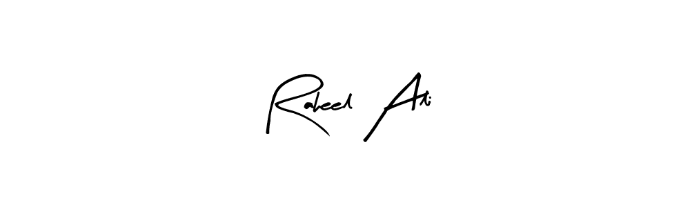 The best way (Arty Signature) to make a short signature is to pick only two or three words in your name. The name Raheel Ali include a total of six letters. For converting this name. Raheel Ali signature style 8 images and pictures png