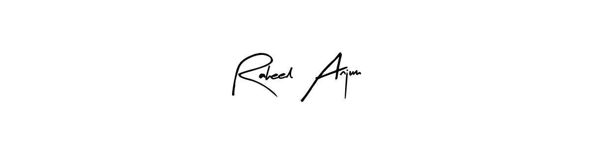 Create a beautiful signature design for name Raheel Anjum. With this signature (Arty Signature) fonts, you can make a handwritten signature for free. Raheel Anjum signature style 8 images and pictures png