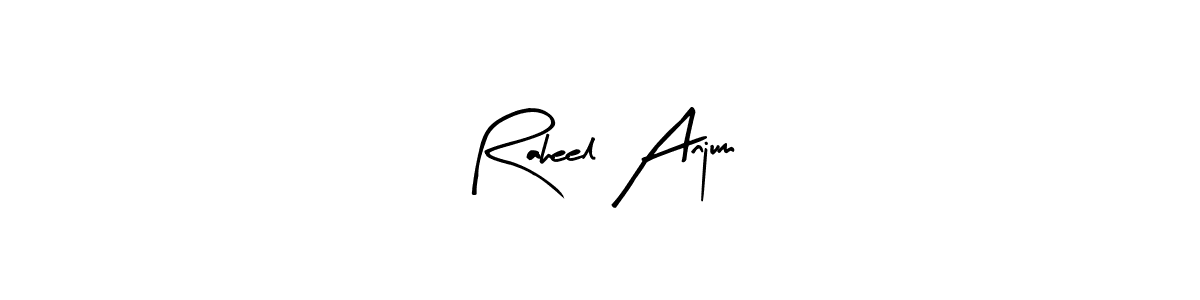 Similarly Arty Signature is the best handwritten signature design. Signature creator online .You can use it as an online autograph creator for name Raheel Anjum. Raheel Anjum signature style 8 images and pictures png