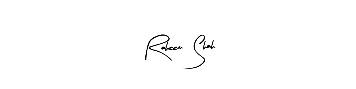 The best way (Arty Signature) to make a short signature is to pick only two or three words in your name. The name Raheem  Shah include a total of six letters. For converting this name. Raheem  Shah signature style 8 images and pictures png