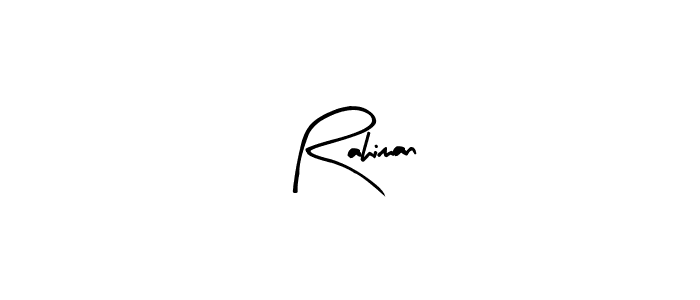 if you are searching for the best signature style for your name Rahiman. so please give up your signature search. here we have designed multiple signature styles  using Arty Signature. Rahiman signature style 8 images and pictures png