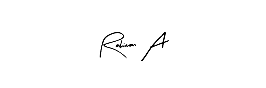 See photos of Rahiman A official signature by Spectra . Check more albums & portfolios. Read reviews & check more about Arty Signature font. Rahiman A signature style 8 images and pictures png