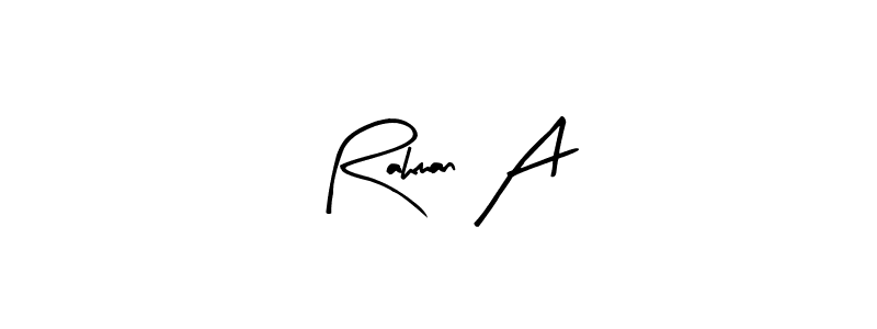 Rahman A stylish signature style. Best Handwritten Sign (Arty Signature) for my name. Handwritten Signature Collection Ideas for my name Rahman A. Rahman A signature style 8 images and pictures png