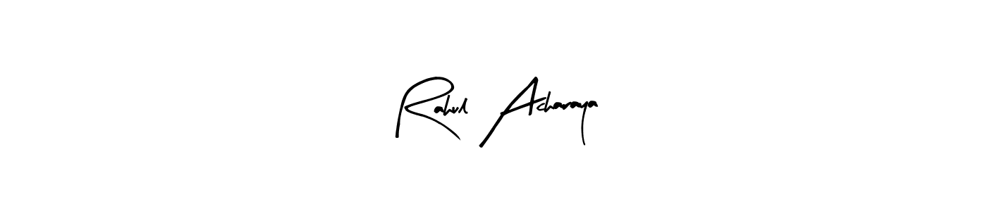 Similarly Arty Signature is the best handwritten signature design. Signature creator online .You can use it as an online autograph creator for name Rahul Acharaya. Rahul Acharaya signature style 8 images and pictures png