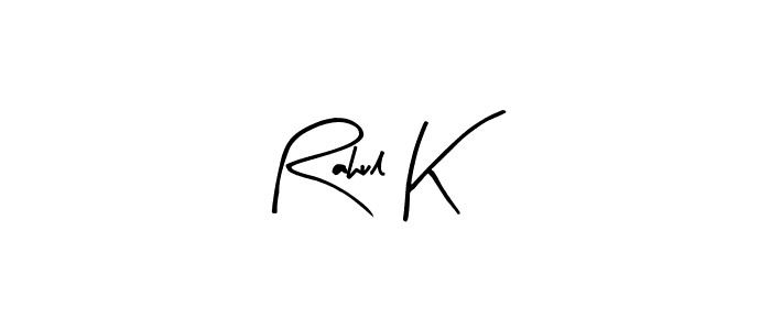 Make a beautiful signature design for name Rahul K. With this signature (Arty Signature) style, you can create a handwritten signature for free. Rahul K signature style 8 images and pictures png