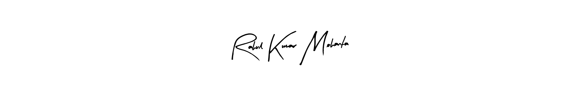 Arty Signature is a professional signature style that is perfect for those who want to add a touch of class to their signature. It is also a great choice for those who want to make their signature more unique. Get Rahul Kumar Mohanta name to fancy signature for free. Rahul Kumar Mohanta signature style 8 images and pictures png