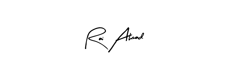 Arty Signature is a professional signature style that is perfect for those who want to add a touch of class to their signature. It is also a great choice for those who want to make their signature more unique. Get Rai Ahmad name to fancy signature for free. Rai Ahmad signature style 8 images and pictures png